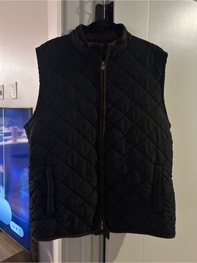 Tahari Men's Quilted Black Zip-Front Vest